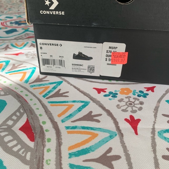 Converse Leather Black Monochrome women’s size 8 - Picture 4 of 4